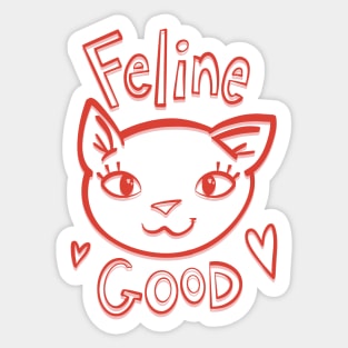 Feline Good Kitty Cat illustration Sticker